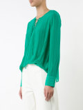 lace-up neck blouse