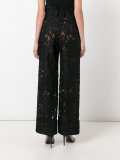 lace-embroidered trousers