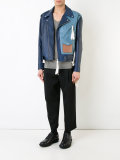 colour block biker jacket