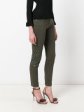 leaf patch skinny trousers