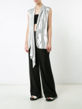 metallic open vest