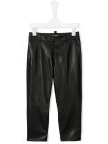 leather effect trousers