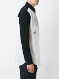 skeleton print contrast shirt