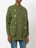 star print military coat 