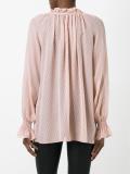 ruffled V-neck sheer blouse
