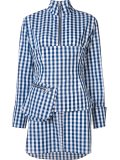 high neck check shirt