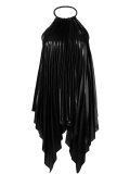 pleated asymmetric blouse