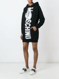 logo印花连帽连衣裙