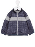 zip-up logo print jacket