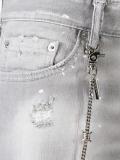 Slim distressed chain jeans