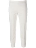 pleated slim cropped trousers