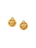 logo button clip-on earrings