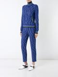pattern zipped cardigan