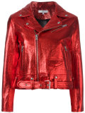 metallic biker jacket