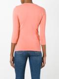 three-quarters sleeve V-neck T-shirt