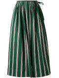 gathered striped skirt
