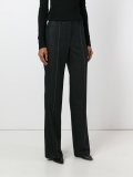 pinstripe boot-cut trousers
