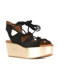 metallic platform sandals