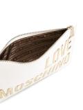 metallic logo zipped clutch