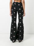ruffled legs high-rise trousers