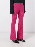 front pleat flared trousers