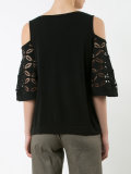 off-shoulder lace detail blouse