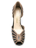 panelled kitten heel pumps