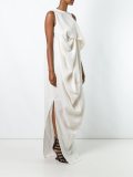 draped evening dress
