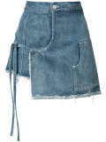denim wrap skort