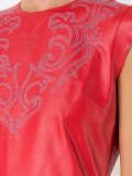 panelled leather dress