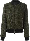 flocked effect bomber jacket
