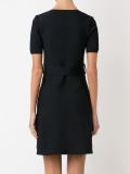 v-neck flared dress