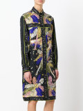 palm trees print shirt dress