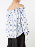 printed off shoulder blouse 