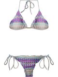 abstract print triangle bikini set