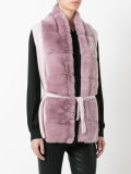 furry detail cardi-coat 