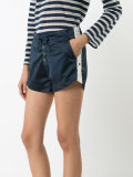 perforated satin shorts