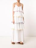 pleat trim flared dress