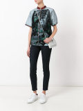 sheer panel shortsleeved jacket
