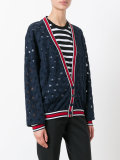 contrast hem cardigan