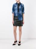 distressed denim shirt