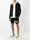 skull print track shorts