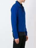 zipped buttoned collar sweatshirt
