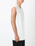 shoulder patches sleeveless T-shirt