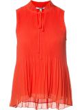 high neck ruffled blouse