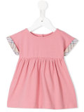 check sleeve dress
