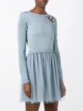 bird motif dress