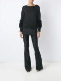 fur trimmed knit top