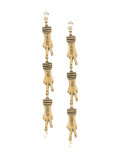 hand pendant clip on earrings