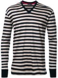 skull print striped T-shirt